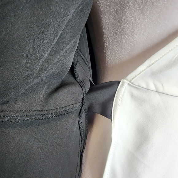 Skue Curve Sz 1XL Black & White Ruffle Sleeve Collar Neck Wrap Dress Tie Waist - Picture 11 of 16